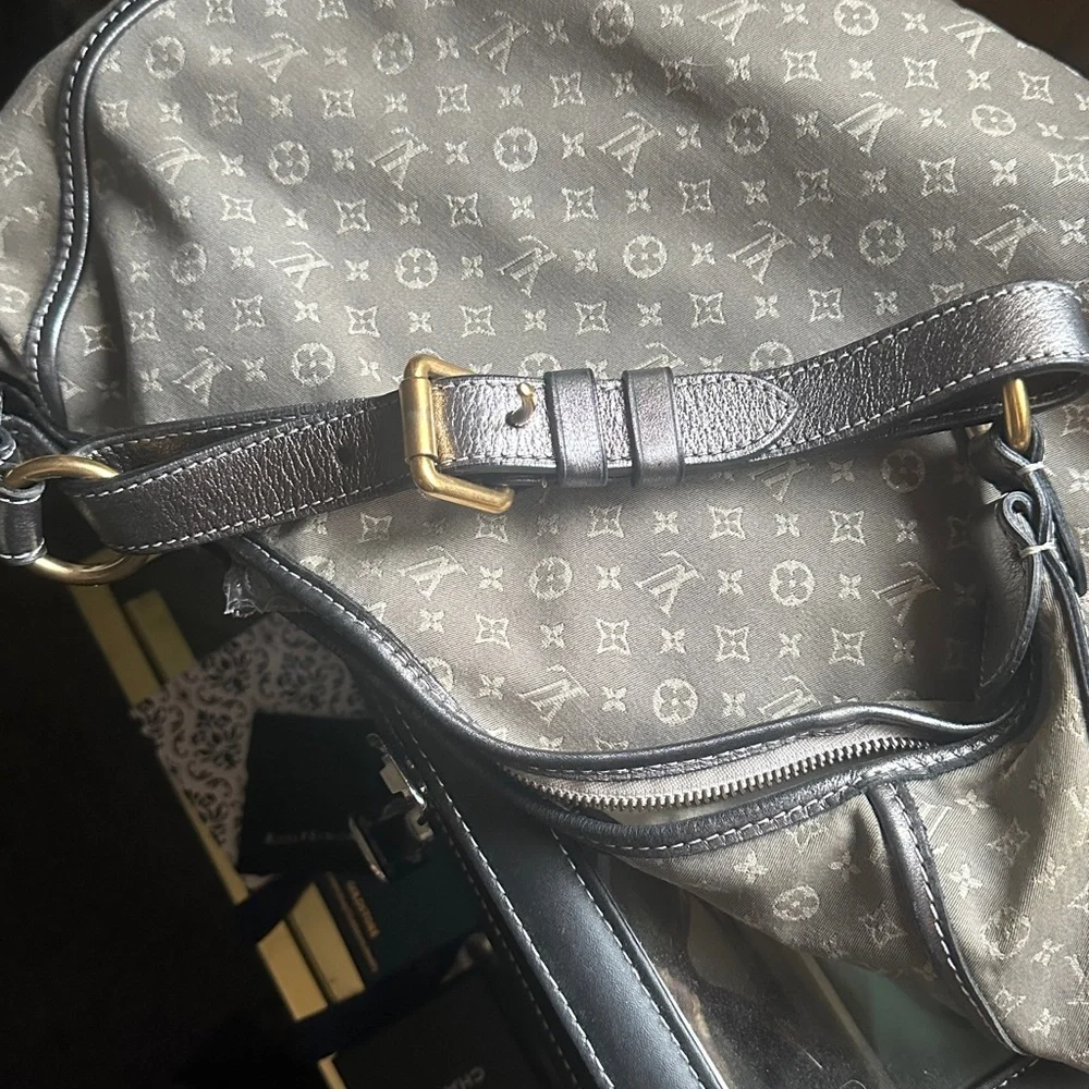 Authentic Louis Vuitton Manon gray Jean GM Mini Lin Manon Monogram Shoulder Bag